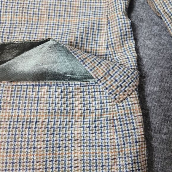 Burberry London Mens 43 S Jacket Glen Check Orange 2 Button Single Vent Blazer - Picture 7 of 15